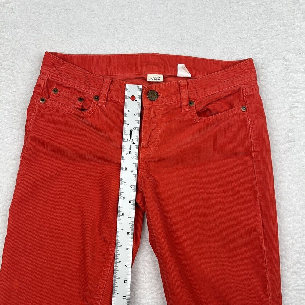 J Crew Pants Womens 25S Red Corduroy Skinny Leg Matchstick City Fit Cotton - Picture 8 of 12
